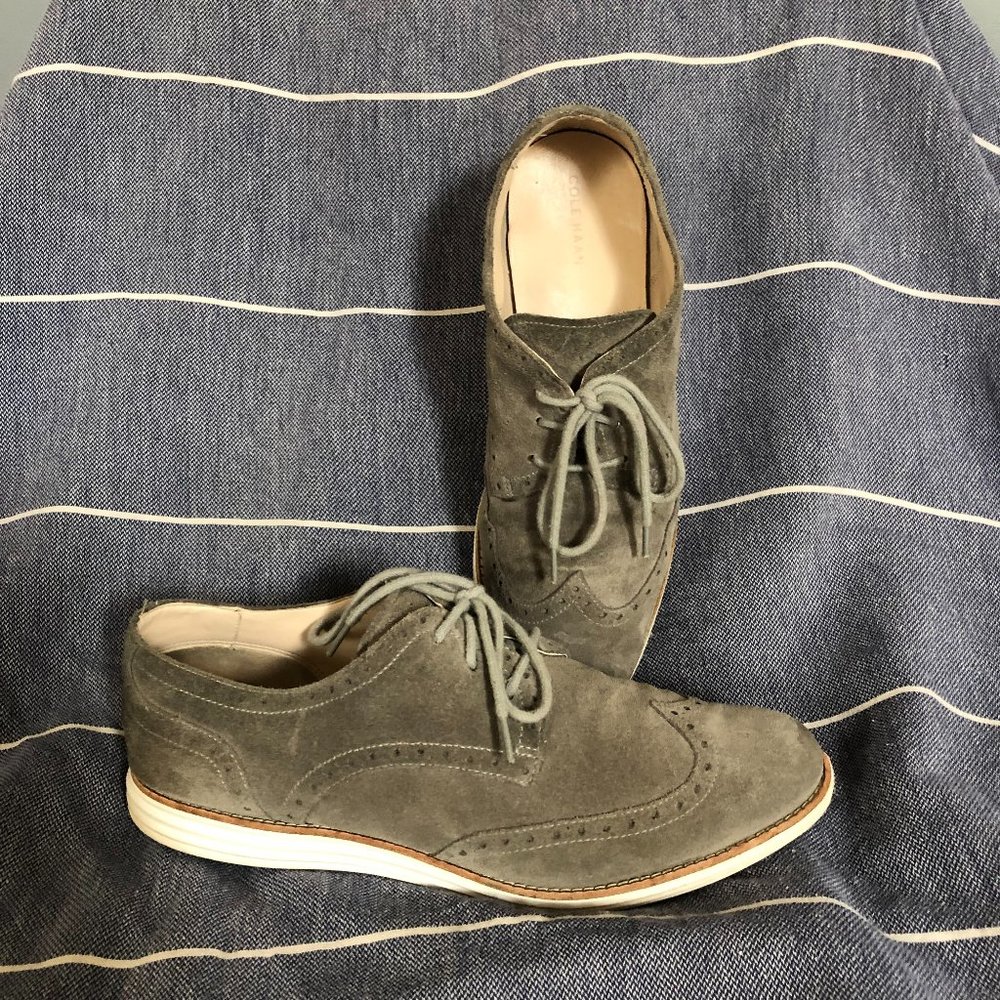 Cole Haan Lunargrand Wingtip Gray White Size 10.5
